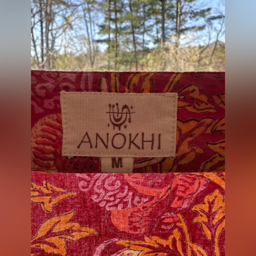 🌺 ANOKHI 100% Cotton Block Print Wide Leg Overalls Romper - Picture 7 of 9